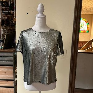 Beautiful silver sequin tee from Ark & Co.  Never worn no missing sequins !